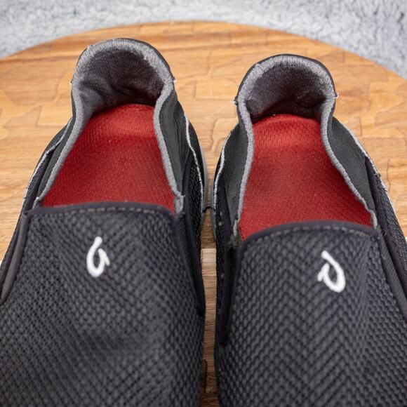 Olukai Nohea Pae Men’s Slip-On Sneakers Loafers Black Mesh Drop Heel Size 8.5 US - Picture 6 of 7
